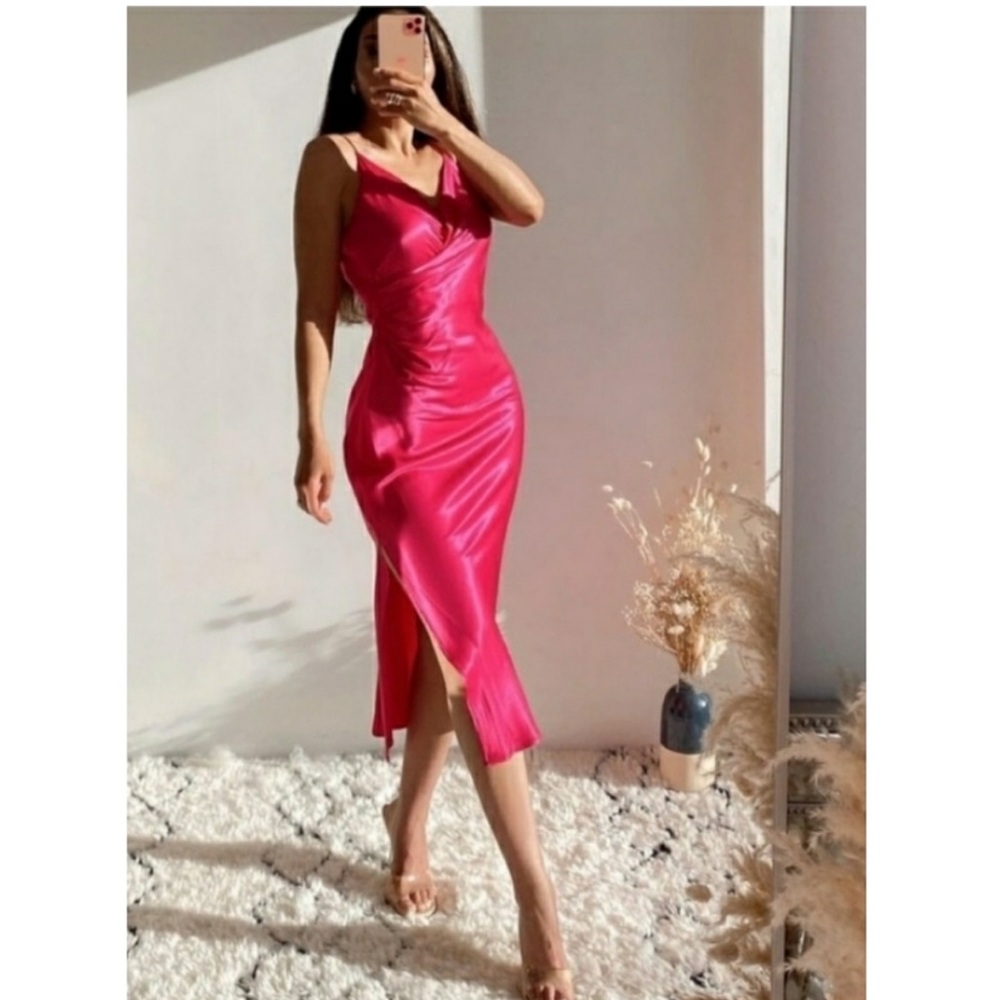 NWT satin pink dress